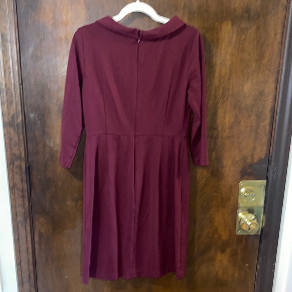 Talbots Red Sheath Dress Cowl Neck 3/4 Sleeves Size 4 - Picture 4 of 4